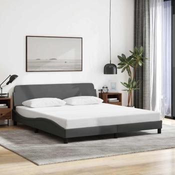 ARDEBO.de - Bettgestell "Dover" Dunkelgrau 152x203 cm Stoff