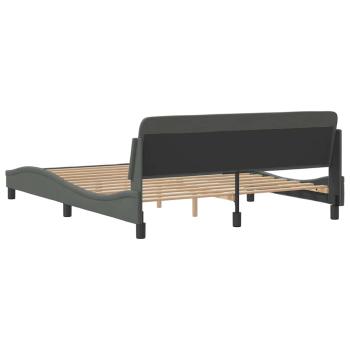 Bettgestell "Dover" Dunkelgrau 152x203 cm Stoff