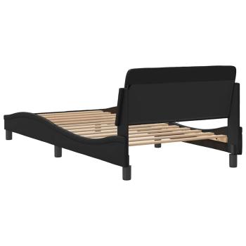 Bettgestell "Dover" Schwarz 100x190 cm Kunstleder