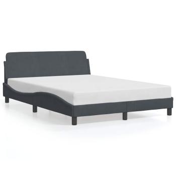 Bettgestell "Dover" Dunkelgrau 137x190 cm Samt