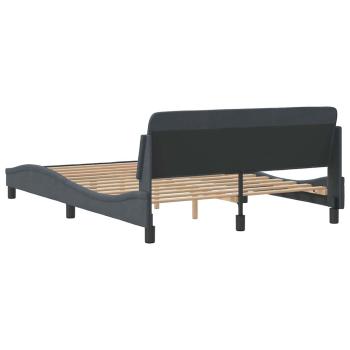 Bettgestell "Dover" Dunkelgrau 137x190 cm Samt