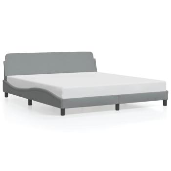 Bettgestell "Dover" Hellgrau 183x213 cm Stoff