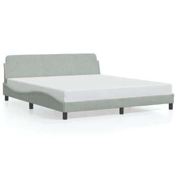 Bettgestell "Dover" Hellgrau 183x213 cm Samt
