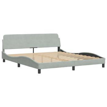 Bettgestell "Dover" Hellgrau 183x213 cm Samt