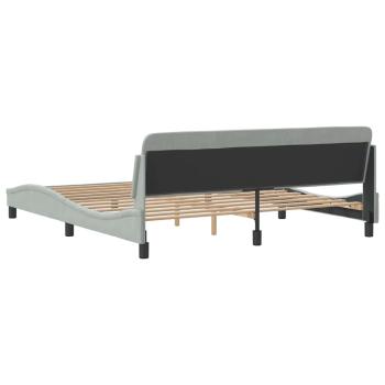 Bettgestell "Dover" Hellgrau 183x213 cm Samt