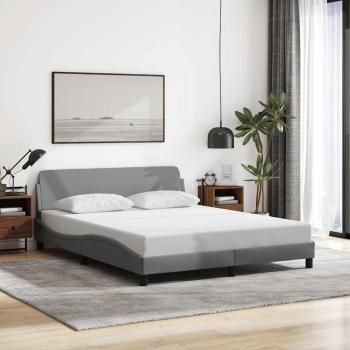 ARDEBO.de - Bettgestell "Dover" Hellgrau 152x203 cm Stoff