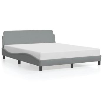 Bettgestell "Dover" Hellgrau 152x203 cm Stoff