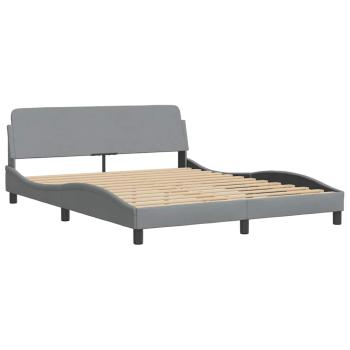 Bettgestell "Dover" Hellgrau 152x203 cm Stoff