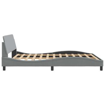 Bettgestell "Dover" Hellgrau 152x203 cm Stoff