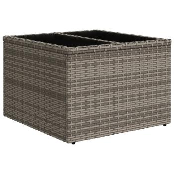 7-teiliges Gartensofa-Set mit Kissen, grau, Polyrattan