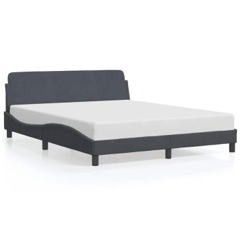 Bettgestell "Dover" Dunkelgrau 152x203 cm Samt