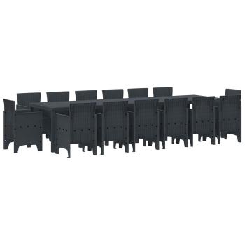 ARDEBO.de - Garten Essgruppe 15 stk. Anthrazit Polt Rattan