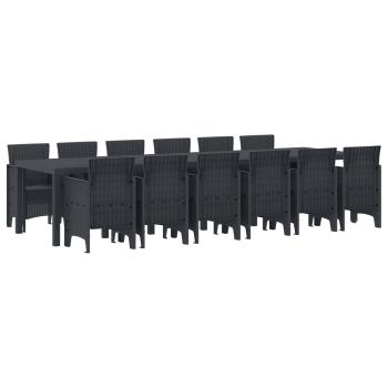 ARDEBO.de - Garten Essgruppe 13 Stk. Anthrazit Polt Rattan