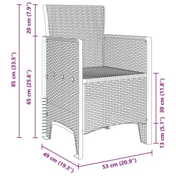 Garten Essgruppe 13 Stk. Anthrazit Polt Rattan