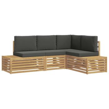 Outdoor-Sofagarnitur mit Kissen 4 Stück Weiß und Anthrazit