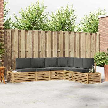 ARDEBO.de - Outdoor-Sofagarnitur mit Kissen 6 Stück Weiß und Anthrazit