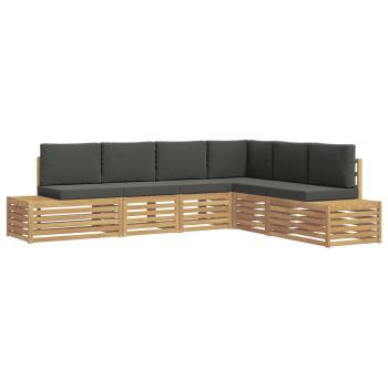 Outdoor-Sofagarnitur mit Kissen 6 Stück Weiß und Anthrazit