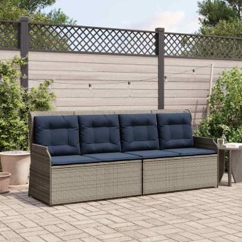 ARDEBO.de - Gartenbank Grau Poly-Rattan