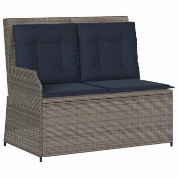 Gartenbank Grau Poly-Rattan
