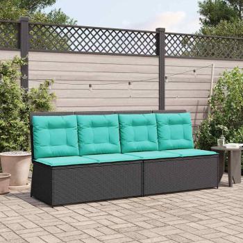 ARDEBO.de - Gartenbank Schwarz Poly-Rattan