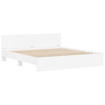 Bettgestell mit Kopfteil Weiß 137 x 190 cm Holzwerkstoff