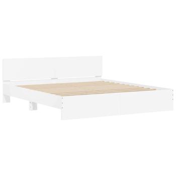 Bettgestell mit Kopfteil Weiß 193 x 203 cm Holzwerkstoff
