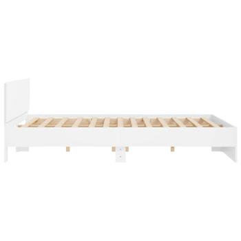 Bettgestell mit Kopfteil Weiß 193 x 203 cm Holzwerkstoff