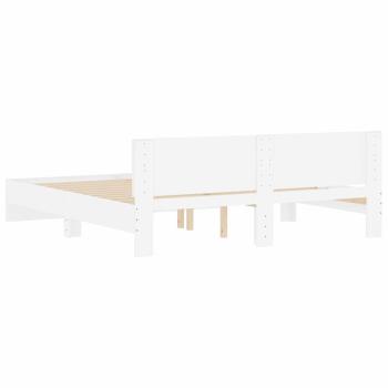 Bettgestell mit Kopfteil Weiß 193 x 203 cm Holzwerkstoff