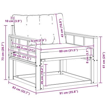 Outdoor-Sofagarnitur Massives Akazienholz und Textilene