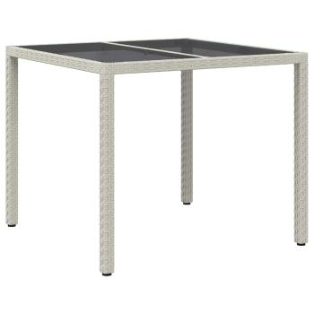 Gartentisch Weiß 90 x 90 x 75 cm Poly-Rattan