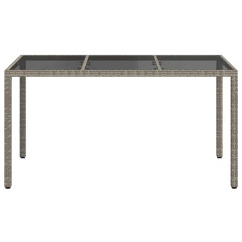 Gartentisch Grau 150 x 90 x 75 cm Poly-Rattan