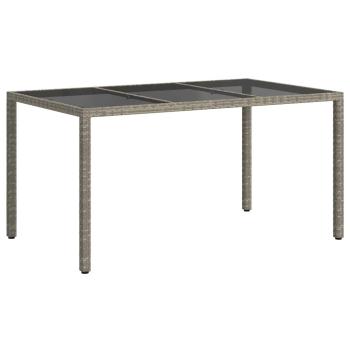 Gartentisch Grau 150 x 90 x 75 cm Poly-Rattan