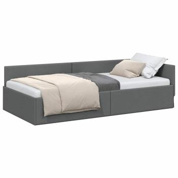 Eckbettgestell Dunkelgrau 100 x 203 cm Stoff