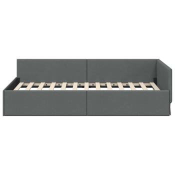 Eckbettgestell Dunkelgrau 100 x 203 cm Stoff