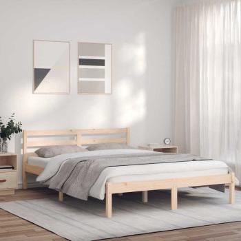 ARDEBO.de - Bettrahmen Natur 208,5 x 157,5 x 69,5 cm Massivholz Kiefer
