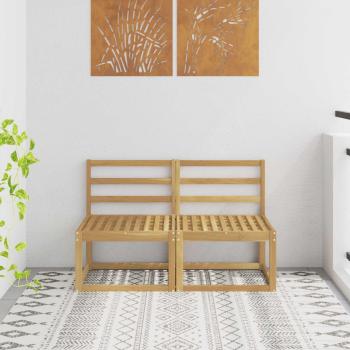 ARDEBO.de - 2 Stück Outdoor Mittelsofa Massivholz Akazie Weiß