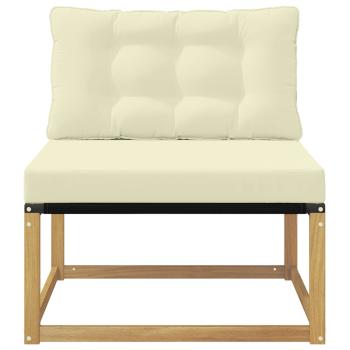 Outdoor Mittelsofa mit Kissen Weiß 79 x 83 x 73 cm Stahl