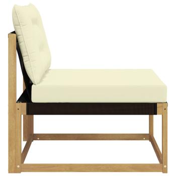 Outdoor Mittelsofa mit Kissen Weiß 79 x 83 x 73 cm Stahl