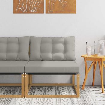 ARDEBO.de - Outdoor Mittelsofa mit Kissen Weiß 79 x 83 x 73 cm Stahl