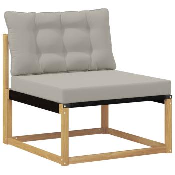 Outdoor Mittelsofa mit Kissen Weiß 79 x 83 x 73 cm Stahl
