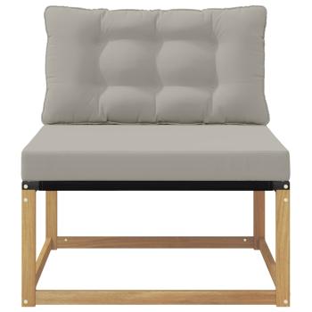 Outdoor Mittelsofa mit Kissen Weiß 79 x 83 x 73 cm Stahl
