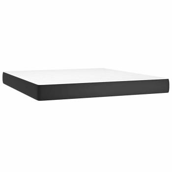 Taschenfederkernmatratze Mittel Schwarz 152x203x20 cm Kunstleder