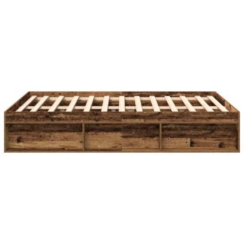 Bettgestell ohne Matratze Altholz-Optik 140x200cm Holzwerkstoff