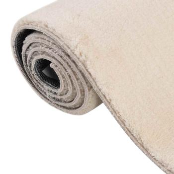Shaggy-Teppich Beige 120x183 cm Polyester