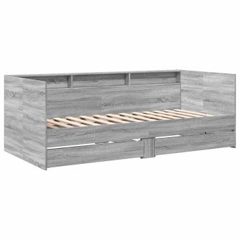 Tagesbett mit Schubladen ohne Matratze Grau Sonoma 90x200 cm