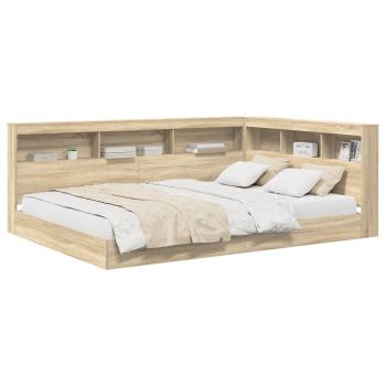Bücherregal-Bett Sonoma-Eiche 160 x 200 cm Holzwerkstoff