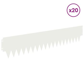 Rasenkante 20 stk. 103 x 20 cm Stahl Weiß