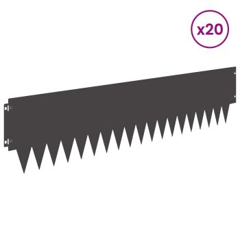 Rasenkante 20 stk. 103 x 25 cm Stahl Schwarz