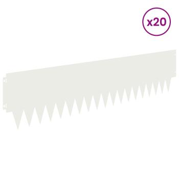 Rasenkante 20 stk. 103 x 25 cm Stahl Weiß