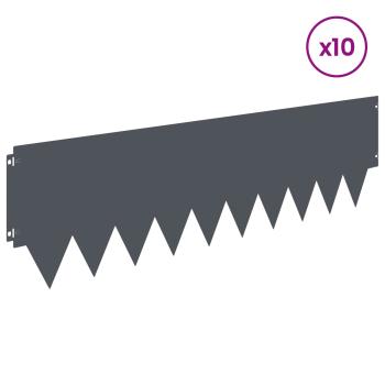 Rasenkante 10 stk. 103 x 30 cm Stahl Anthrazit